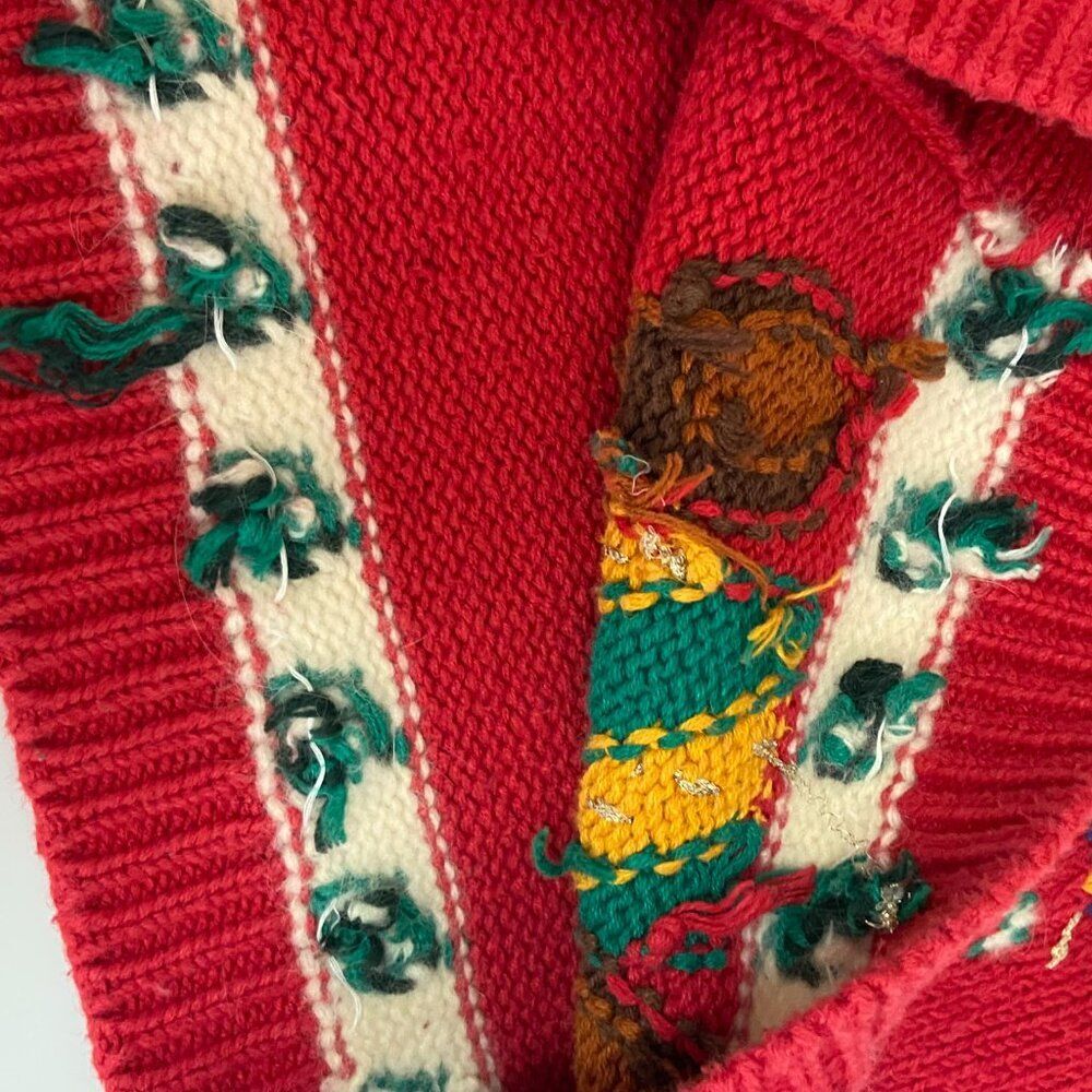 Vintage Jennifer Moore - Christmas V-Neck Vest Hand Knit - size M - Picture 9 of 10